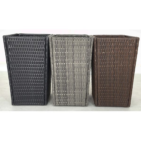 Factory Hot Sale Metal Frame PE Rattan Weather Resistance Indoor Outdoor Planter Stand Popular Flower Pot