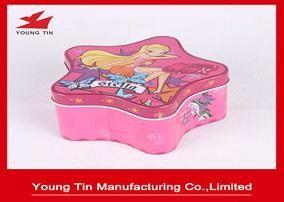 Christmas Star Shaped Candy Gift Tins , Personalized Packaging Tin container Box