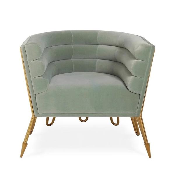 Customised Hotel Stainless Steel Single Sofa Chair With Optional Fabric And Metal Legs