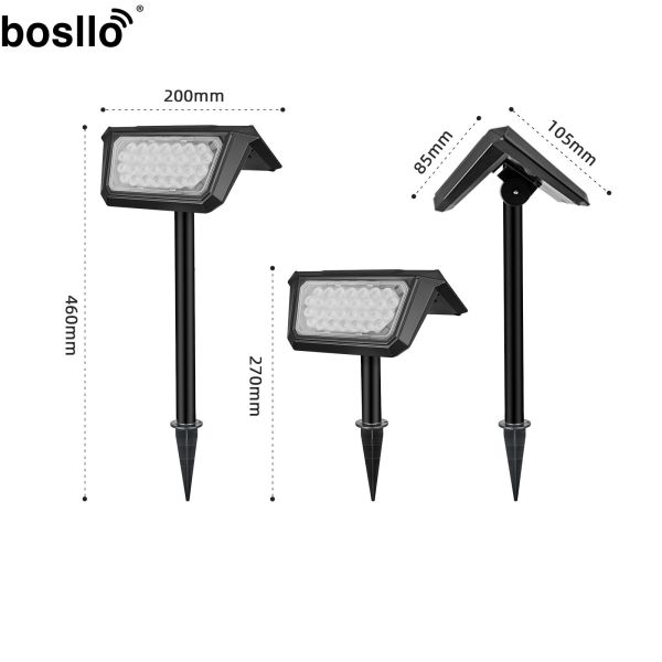 Solar Outdoor LED Lamps with Warm/White Light 6-8 Hours Charging Time