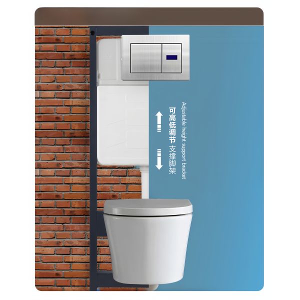 680x370x830mm Upper Cistern Hidden Wall Mounted Toilet with Concealed Auto Flush Tank