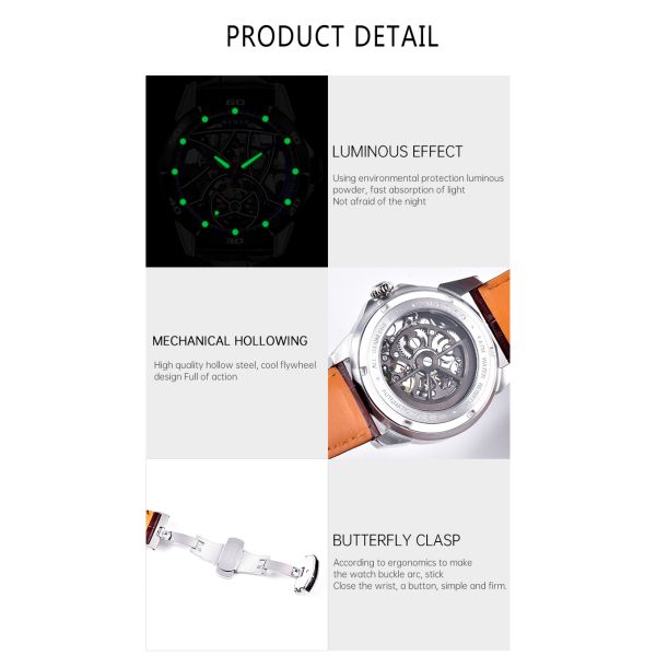 Luminous Openwork Mechanical Watch