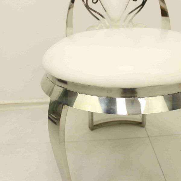 Leather Top Elegant Dining Chair For Event Anti Oxidation SS Leg