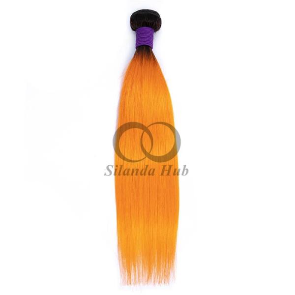 #T1B/Orange Straight Remy Human Hair Bundles Sew In Weave Bundles Brazilian Bundle Deals