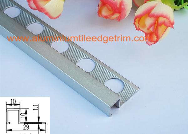 10mm x 2.5m Aluminium Box Mosaic Tile Trim Anodized Matt Silver