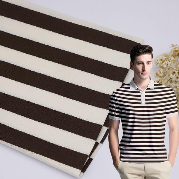 Do estiramento material da tela 190gsm da pele textura modal listrada amigável para a camisa de polo