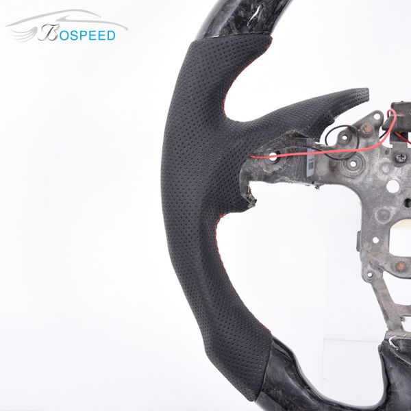 350mm Forged Led Carbon Fiber Steering Wheel Racing OEM Red Stitch