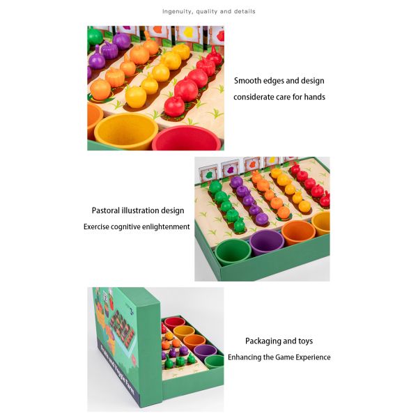 Simulate Farm Kids Wooden Toys Fruits Vegetables Harvest Grow Toys