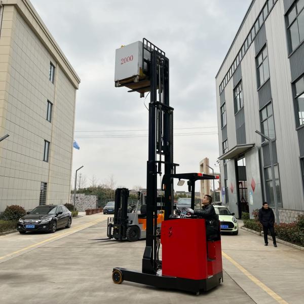 Sit Down Electric Stand Up Reach Forklift Truck 1.5T With 3m Powerlift Forklifts