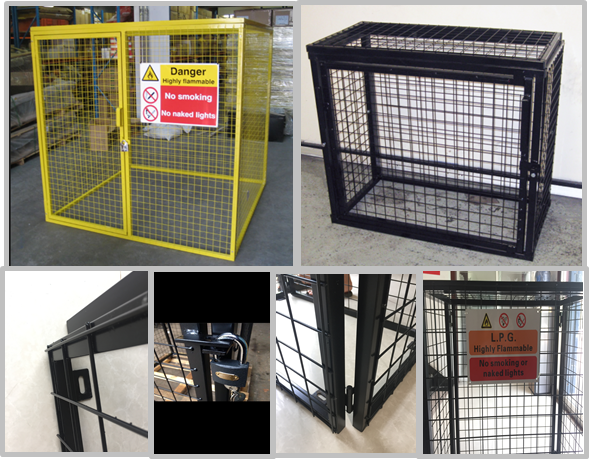 Black Powder Coating Gas Cylinder Cages Flexible / Foldable Easy Install