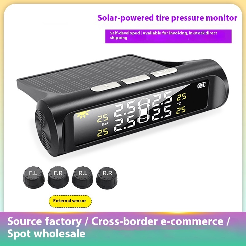 High Precision Digital Display Car Tire Pressure Monitor New Internal External Solar Sensor TPMS Detection System Model S2 1Y