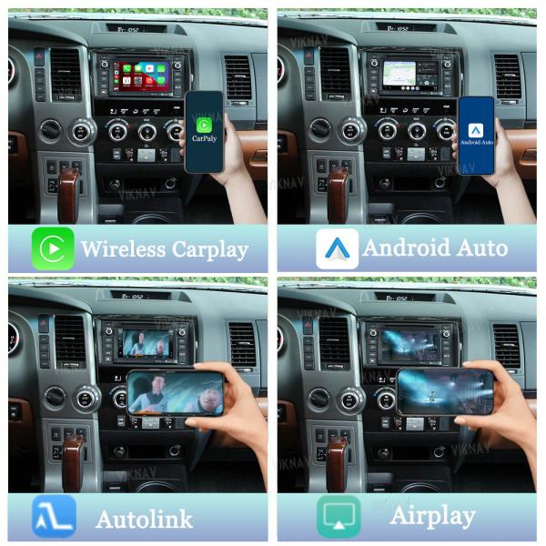 Viknav Linux システムデコーダーボックス Apple Android 無線自動カープレイ トヨタセクオア 2014-2017