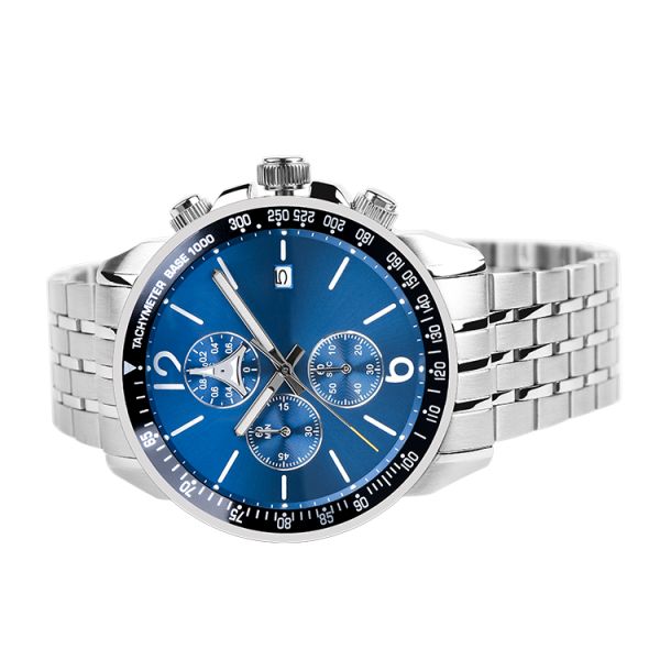 Men's Stainless Steel Quartz Watch – 5ATM Water Resistant