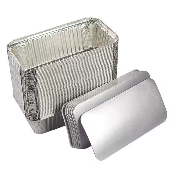 18 oz contenant en feuille d'aviation lisse 520 ml boîte de déjeuner en feuille d'aluminium de qualité aviation