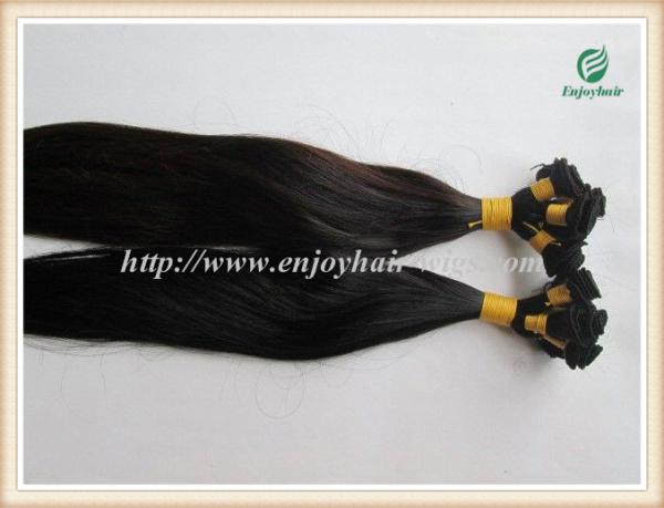Hand tied weaviing Malaysian virgin remy hair,straight hair extension no shed no tangle