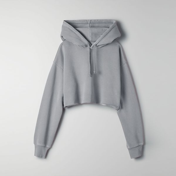 Подрезанный равниной свитер прыгуна женщин Терри с капюшоном фуфаек французский