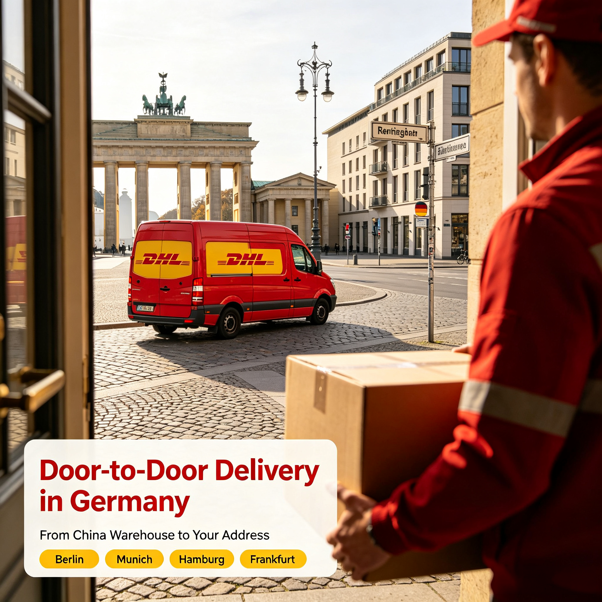 Door To Door DHL International Express Shipping China To Germany 3 - 5 Business Days