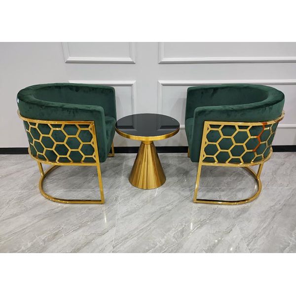 40cm Modern Glass Surface Gilded Stainless Steel Coffee Table Luxury Frame