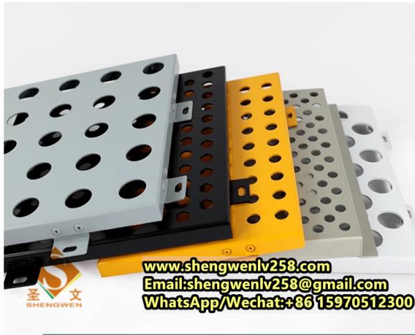 Perforated metal facade aluminum cladding powder coated white 3mm