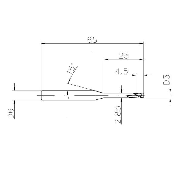 55HRC 2 Flute 3mm Tungsten Carbide Endmill for Harden Steel