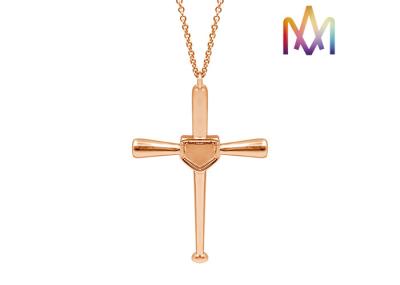 Anti Corrosion SS316 Baseball Bat Cross Pendant Necklace