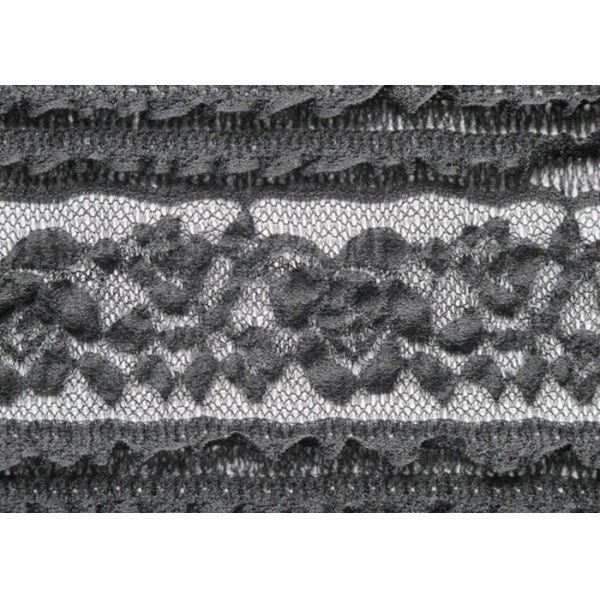 Soft Spandex Black Stretch Wedding Dress Lace Fabric With 130cm Width