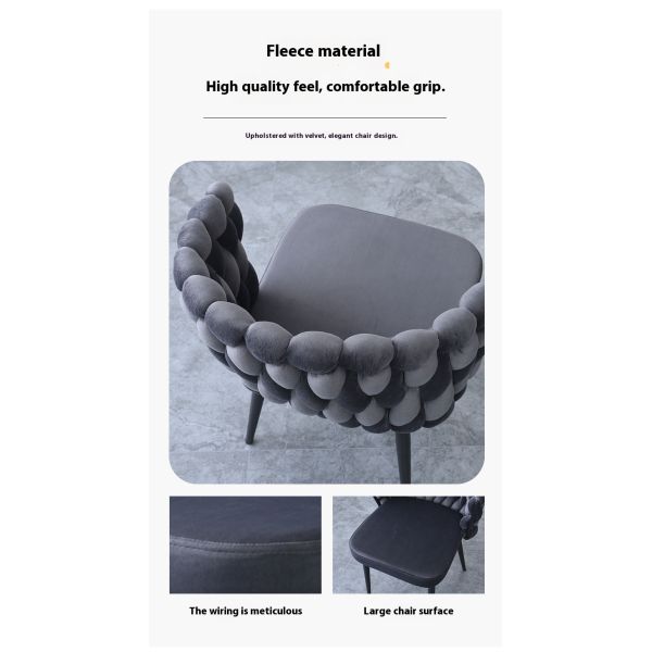 Creative Woven Upholstered Backrest Chair for Dining Leisure Hotels Banquets Reception Salons Bedrooms Events