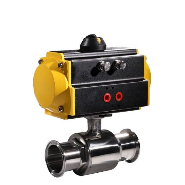 Food Grade 2 Way Stainless Steel Sanitary Pneumatic Ball Valve Tri Clamp Quick Connection Sanitary Ball Valve