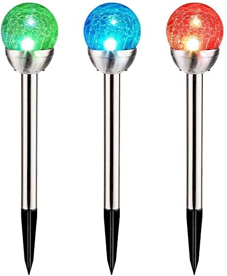 Anti Crack Glass Ball Solar LED Garden Lights Street Cricket Light 5V