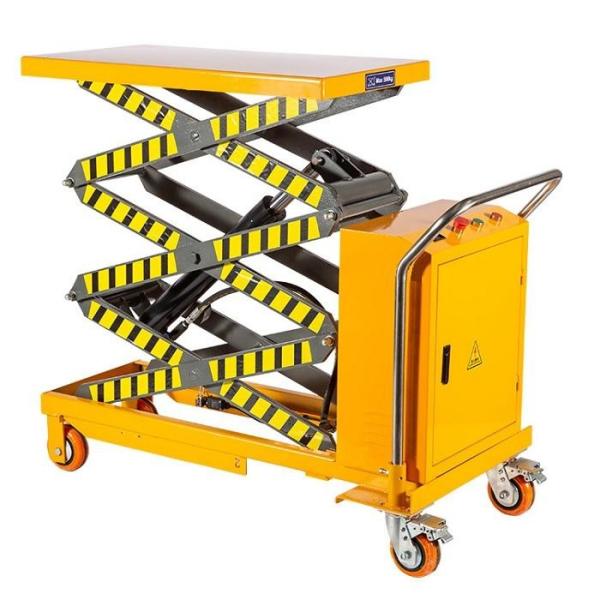 500kg Scissor Lift Trolley Semi Electric Trolley Lift Table For Warehouse