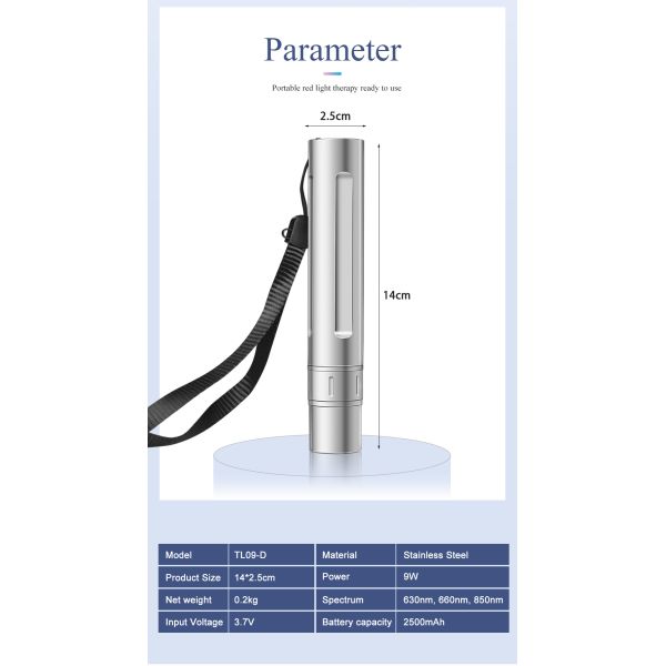 Lámpara médica ligera roja portátil 630nm 660nm del PDA de la linterna 850nm de la terapia