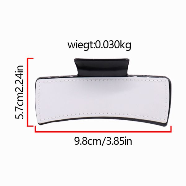 Personalized Claw Clip Double Sided Printing Plastic Colored Blank Sublimation Hair Clip With Printable Leather Sheet
