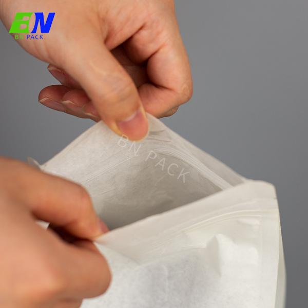 Kraft Flat Bottom Coffee Bags With Zipper Customized Size Color
