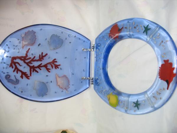 polyresin toilet seat cover,MDF ,color toilet,PP toilet seat,sea star,shell transparent,