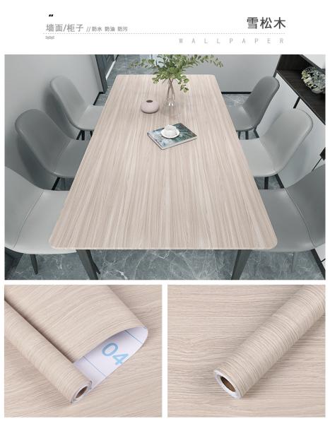 Geometric Textured Embossed Wood Grain Self-Adhesive Vinyl Wallpaper for Furniture Decoration