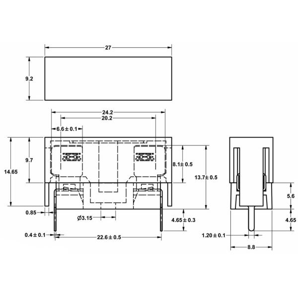 Стекло нейлона JH-510 - патрон предохранителя PCB волокна 5X20mm с прозрачным защитным чехлом