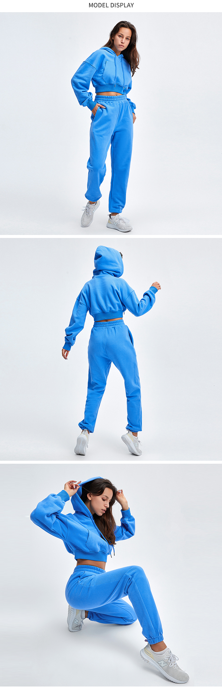 Cotton 85% Cropped Loose Fit Cotton Set Womens Casual Suits Athletic Yoga Sets