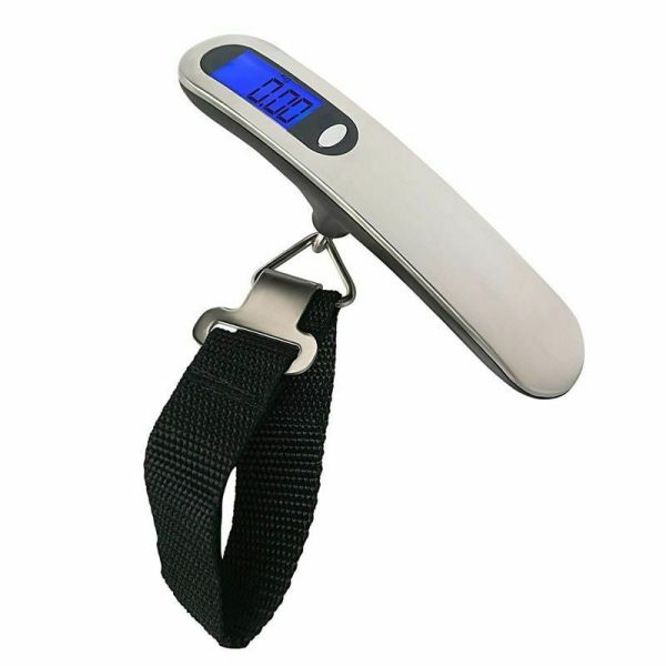 LCD Digital Luggage Scale Portable and 10g Accuracy Stainless Steel Battery Operated Hand-held Travel Bag Weighing Fish Hook