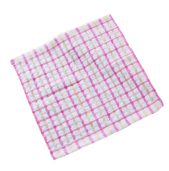 Cotton check wash dish cloth kitchen cleaning towel