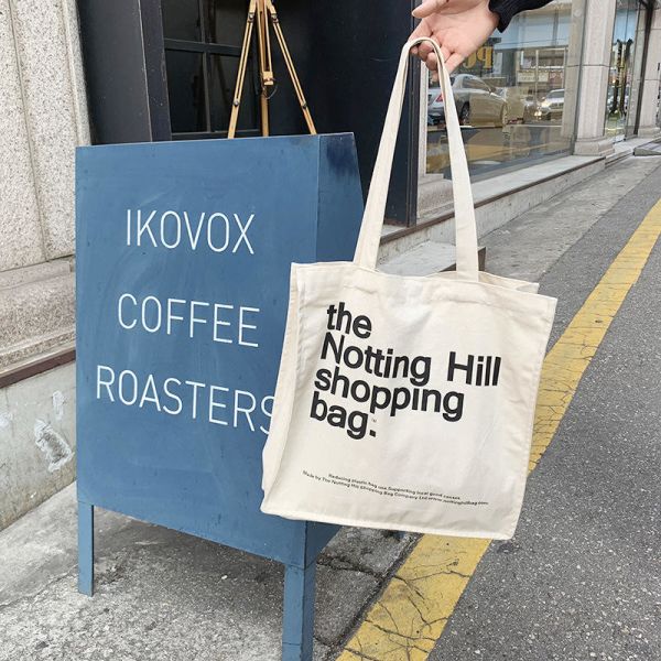 Custom Logo Printed Reusable Canvas Shopping Cotton Tote Bags with Interior Pocket