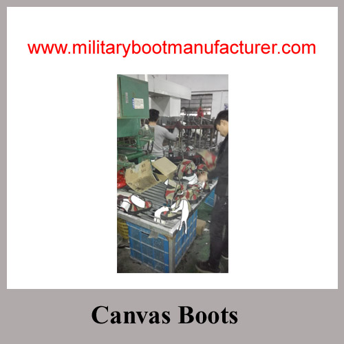 Wholesale China Made Camouflage Military Canvas Boots For Fireman