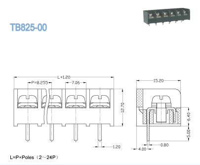 Телефонируйте блок барьера 8.255mm терминальный/блок распределения силы терминальный