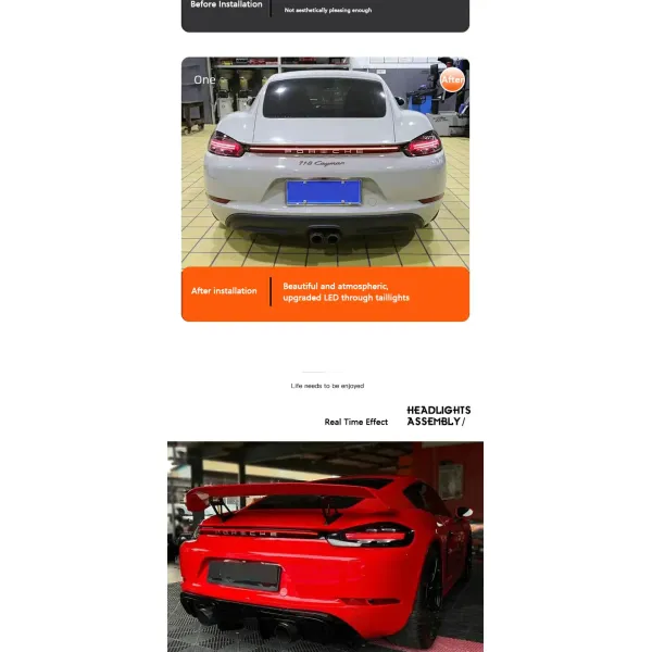 16-21 718 Через задние фонари Для Porsche Cayman Boxster Модифицированный с светодиодными задними фары