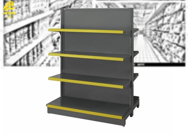 Customized Size Supermarket Steel Racks Double Side And Wall Side Installation
