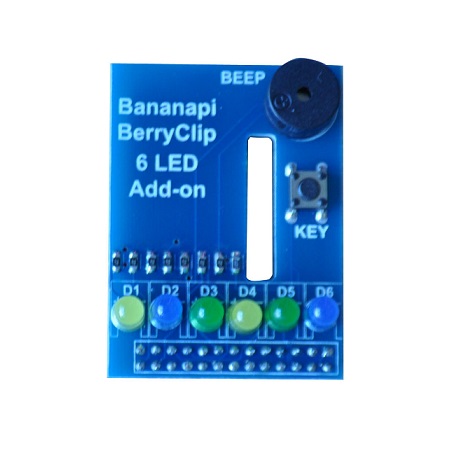 Banana pi berryclip 6led add-on DIY board