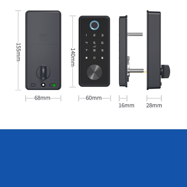 Memory Card Data Storage Options Tuya Wifi Automatic Fingerprint Smart Hotel Door Lock