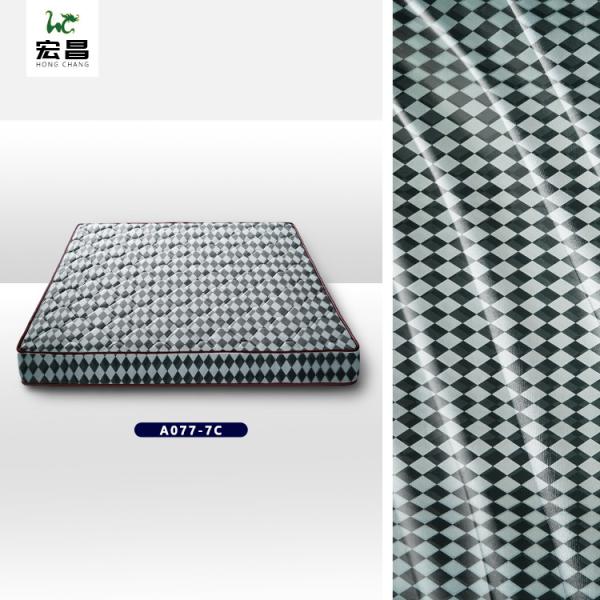 Black And White 43D Jacquard Plaid Fabric Mattress Cover Cloth Anti Static