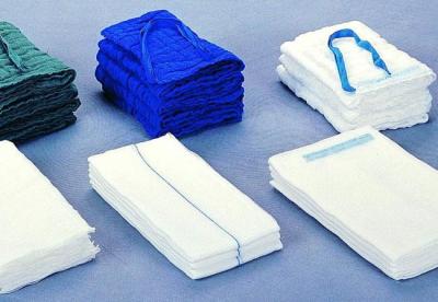 Lap Sponges Medical Gauze 100% cotton absorbent  green and blue