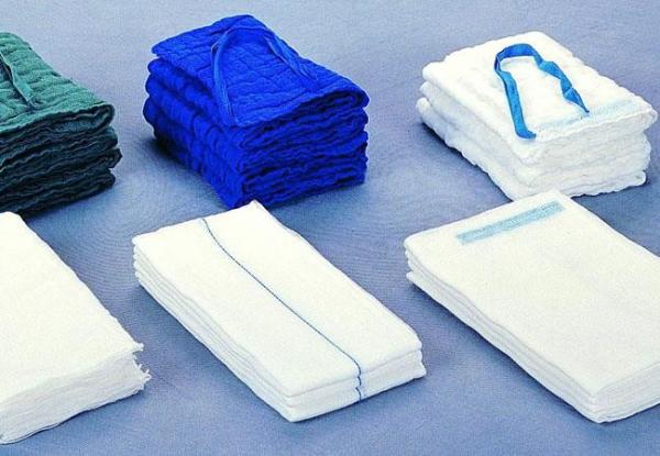 Lap Sponges Medical Gauze 100% cotton absorbent  green and blue