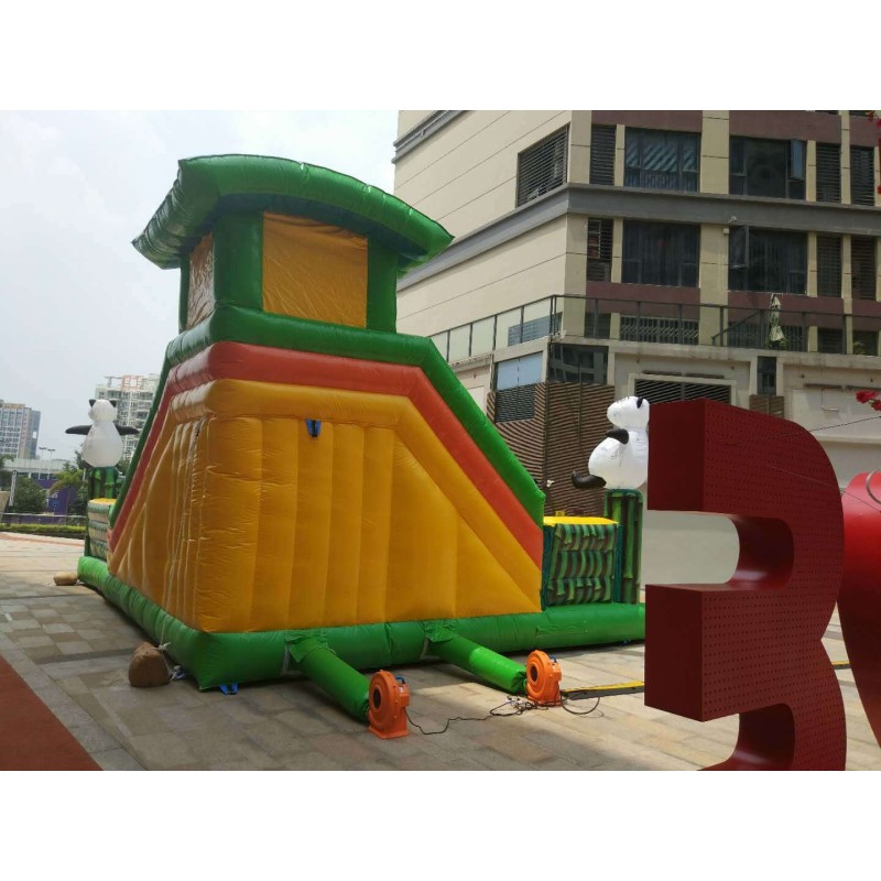 Commercial Factory Sale of Large Panda Jumpers Inflatable Bounce House Kids' Bouncy Castle with Slide Inflatable Playground